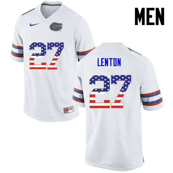 NCAA Florida Gators Quincy Lenton Men's #27 USA Flag Fashion Nike White Stitched Authentic College Football Jersey BNL2364UR
